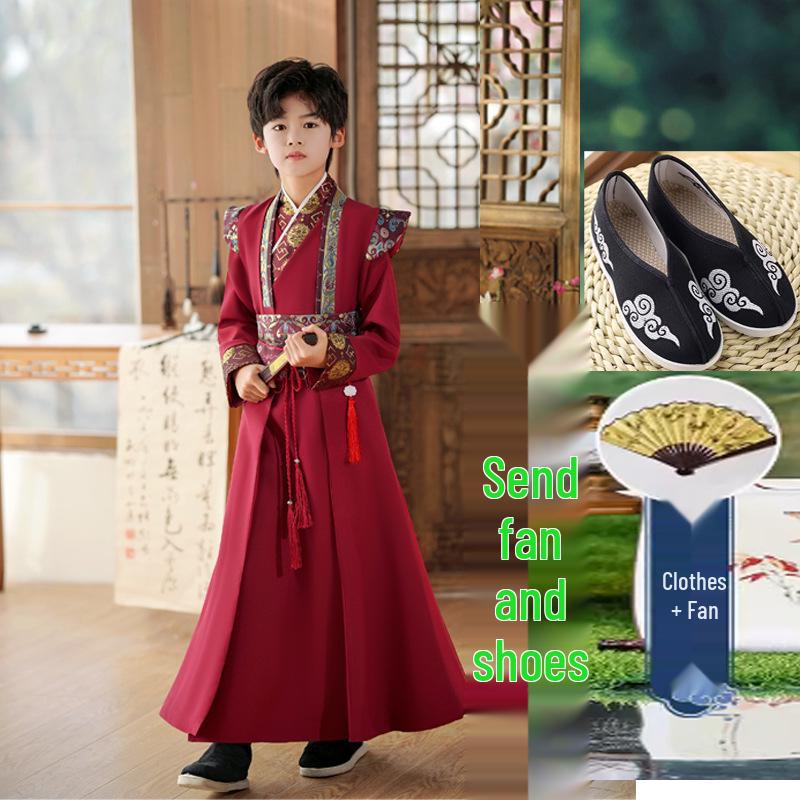 Boys' Traditional Hanfu Costume: 2026 Young Master Chinese Tang Suit for National Studies Performance