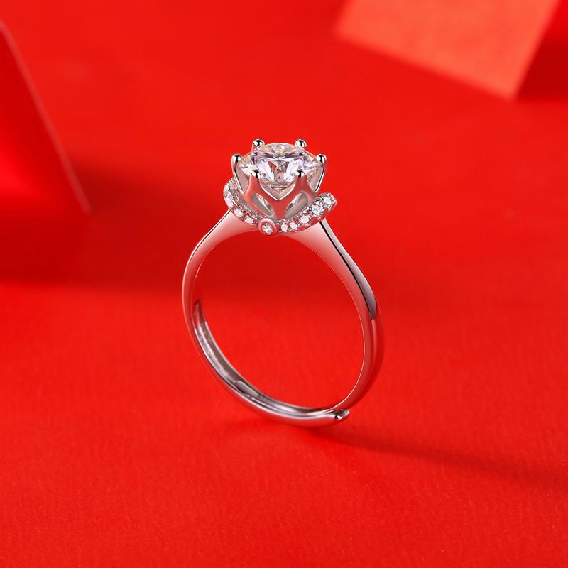 Tancise Classic 925 Sterling Silver  Moissanite Ring Ladies Jewelry Wedding Promise Party Gift