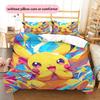 Pikachu Pattern Bedding Home Decoration Birthday Gift (1 * duvet cover + 2 * pillowcase, without core)