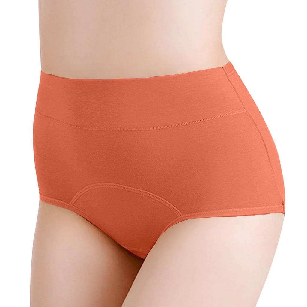 4 Pack High Waist Menstrual Underwear Leak Proof Cotton Briefs