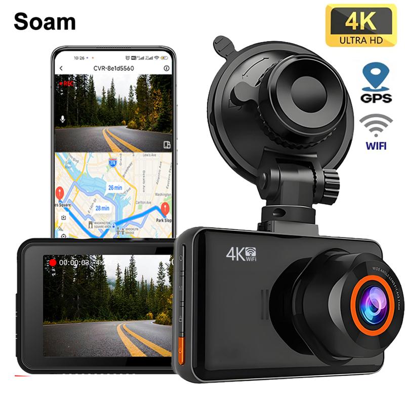 UHD 4K Dash Cam WiFi GPS Mini Car DVR Front and Rear Camera Video Drive Recorder Auto Night Vision WDR 24H Parking Black Box