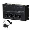 4 Channel Headphone Amplifier Headphones Mixer with DC12V Power Supply and Flexible Input/Output Connection