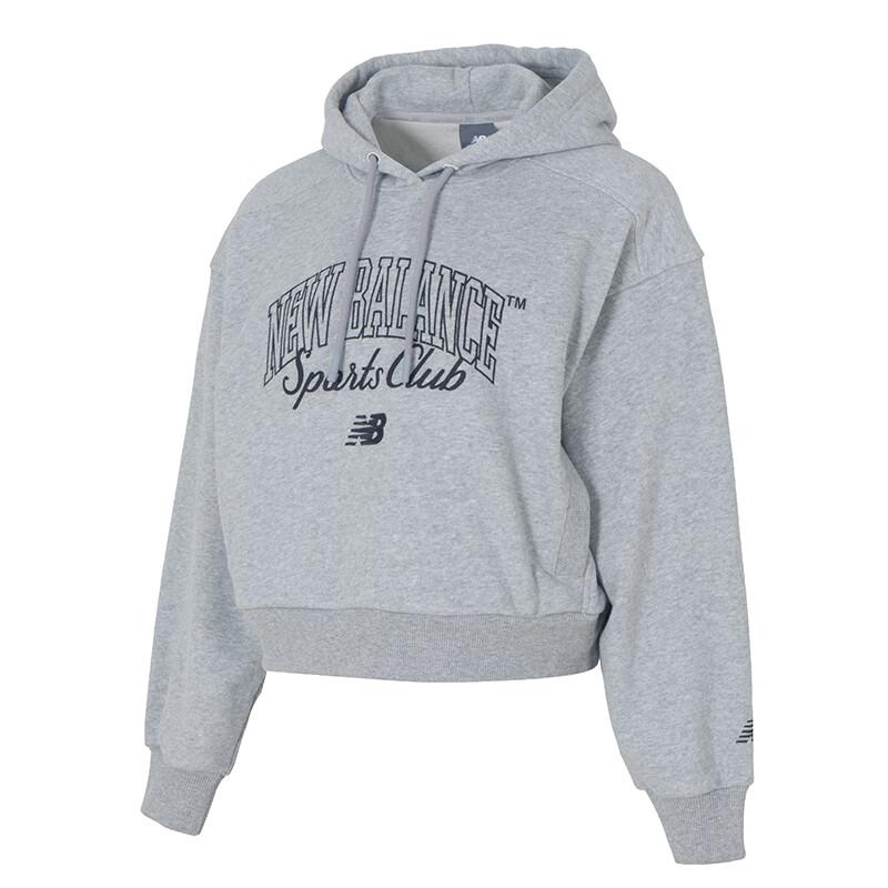 New Balance Sweatshirts Women s Gray Hooded Moderate Regular NCF42602-MGR L