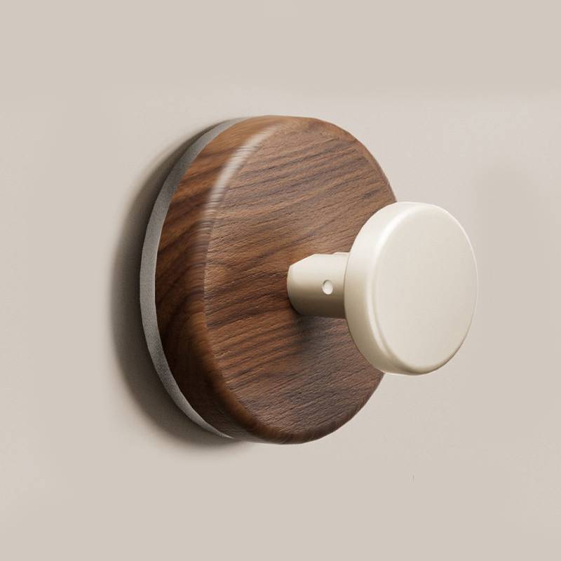 Gancho Succionador Minimalista Moderno de Nogal Negro Con Adhesivo Fuerte Para Colgar en el Baño y la Puerta