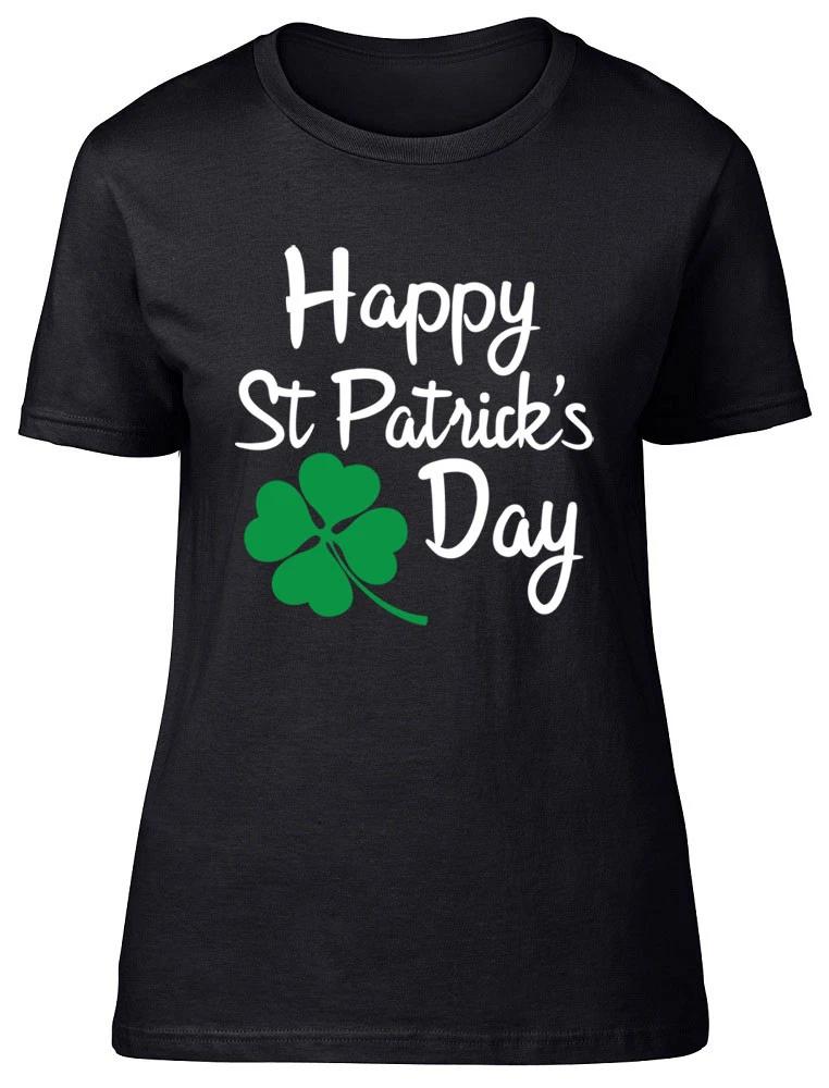 Happy St Patrick s Day Ladies Womens Fitted T-Shirt XS