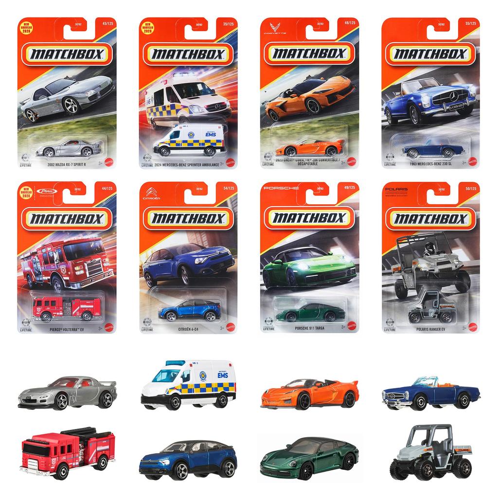 Matchbox Sortiment Mașini de Bază 24 de Vehicule Miniaturale Vârste - (Set de cutii) - 3+ - Multicolor (30782-987F)