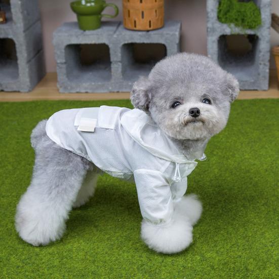 Sweat à capuche pour chien Protection solaire Respirant Veste d'été pour chiot Séchage rapide Vêtements pour chien avec poche Capuche réglable pour petits chiens Protection UV extérieure