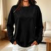 Damen Oversized Pullover mit Rundhalsausschnitt Lockerer Schnitt Lässiges Pulloveroberteil für Frühling und Herbst