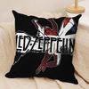Band Lled Zzeppelin Cushion Cover Silky Short Plush Sofa Pillow Cover Hidden Zipper Soft Dustproof Case for Home Decor