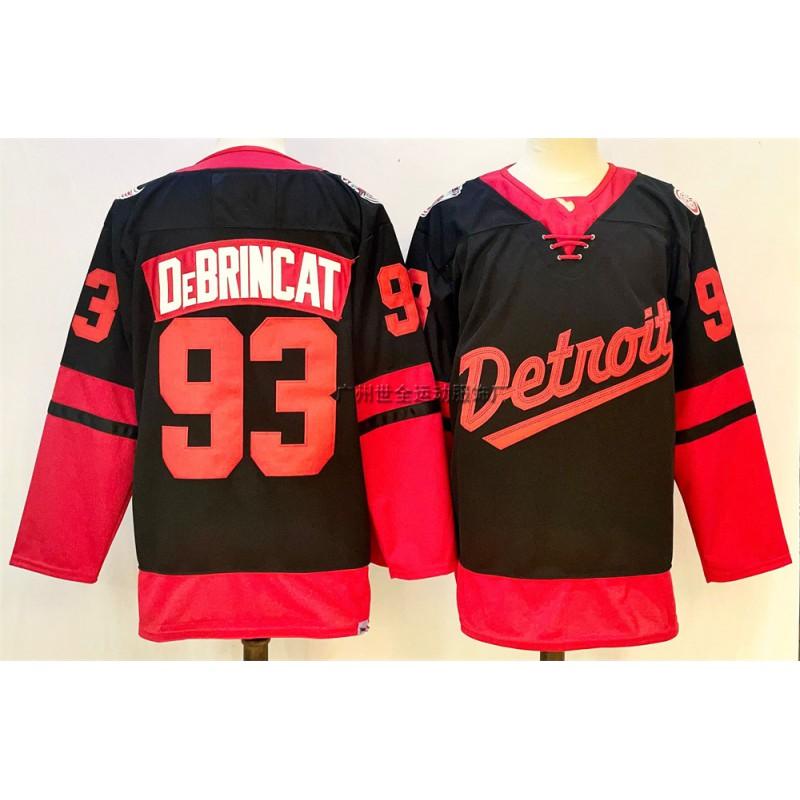 Mens Retro Ice Hockey Jersey Custom Number 71 88 Larkin DeBrincat Datsyuk Cotton Blend Practice Uniform