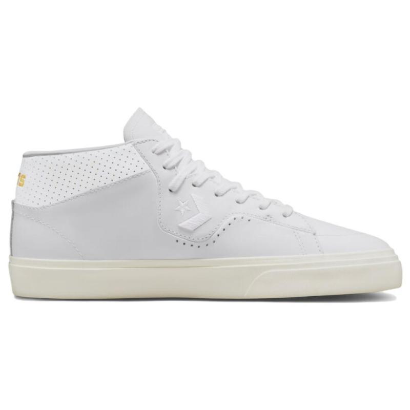 Converse Cons Louie Lopez Pro Mono-Leder Rutschfest und Abriebfest Low-Top Board Schuhe Unisex Weiß Grau