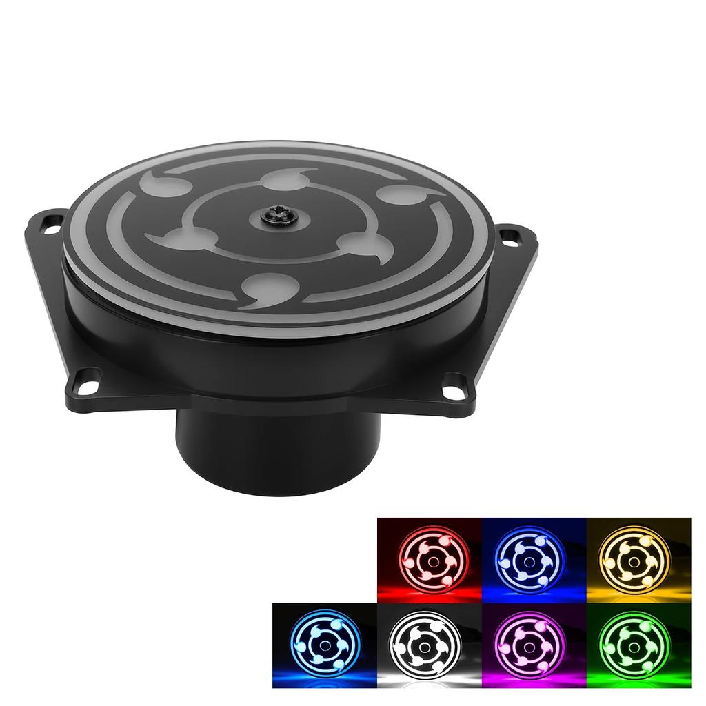 1x Motorcycle LED Anime Cool Rotating Wheel Eyes Decorative Rear Tail Light RGB Angel Eye Aperture Automobile Fog Lamp JDM