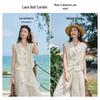 Women's V-Neck Lace Vest and Linen Blend Pants Set
