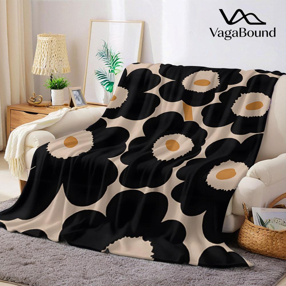 Poppy Floral Flannel Blanket Perfect for Sofa Office Bed Travel Sleep Read Relax Camping four season use