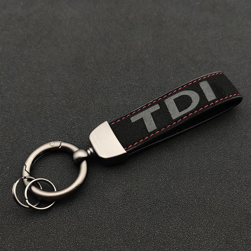 BNI1 2026 New For VW VOLKSWAGEN Hub Caps High Grade Suede Leather Keyring GLI GTD GTE TSI TDI Car Keychain For Volkswagen VW Jetta Go