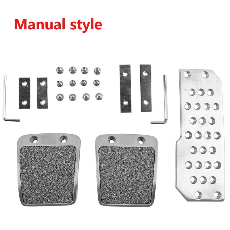 Universal replacement car pedals manual Mugen foot rest automatic racing mugen pedal Aluminium brake clutch foot pedal pad cover manual style360