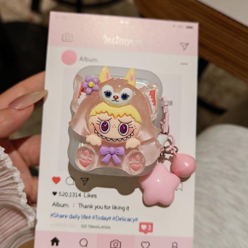 3D StellaLou Labubu Earphone Case For Airpods 4 3 2 1 Pro 2 Protective Cover