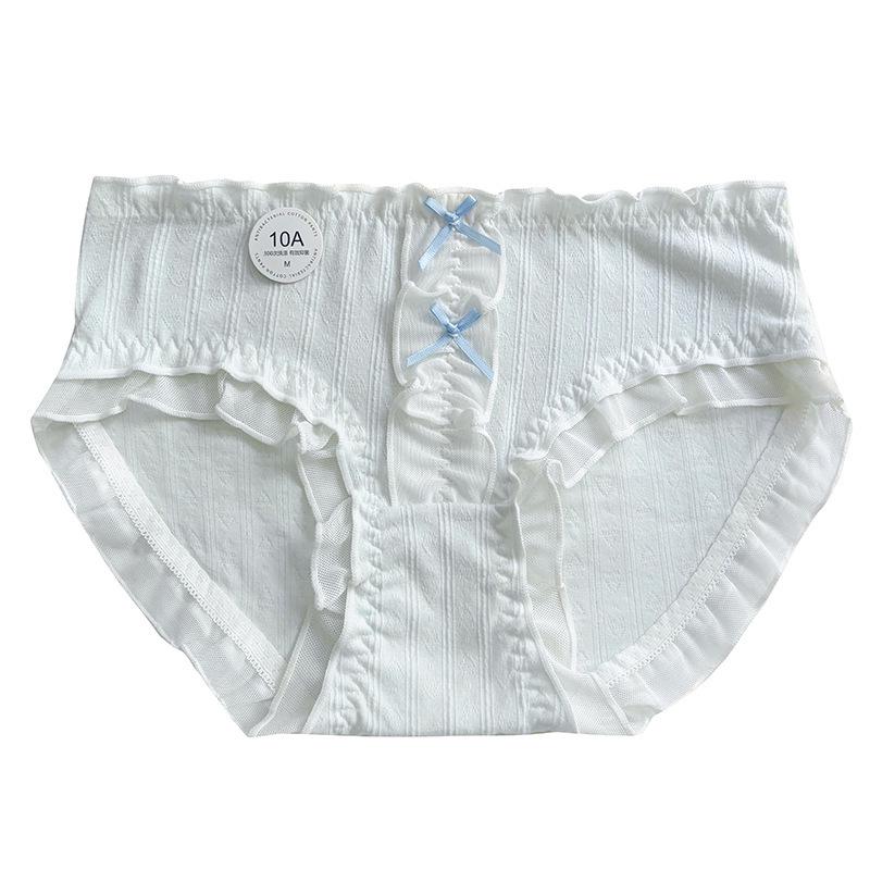 10A Antibacterial Women's Mid-Waist Pure Cotton Triangle Briefs - Soft, Comfortable, Skin-Friendly, Cute, and Sweet Style.