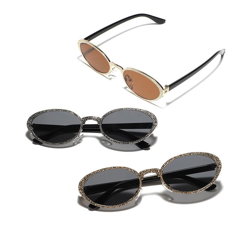 Glasses Metal Hammered Oval Retro Sunglasses Ins Wind Street Sunglasses Men