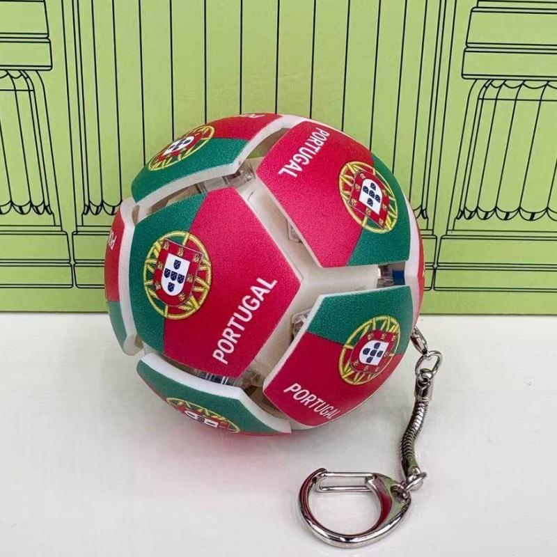 Soccer Ball Keychain Fidget Toy Portable Stress Relief Pendant Multi Team Souvenir Gift Box Decompression Toy For Football Fans