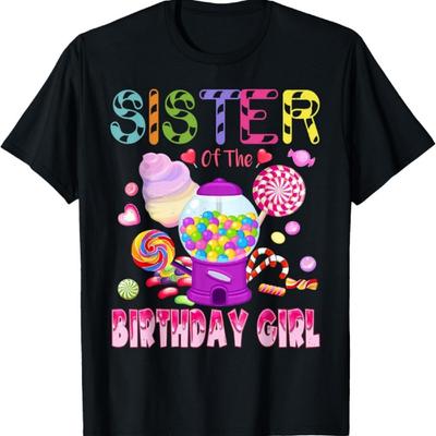 Sœur de la fille des cadeaux d'anniversaire Candyland Bonbon Anniversaire T-Shirt