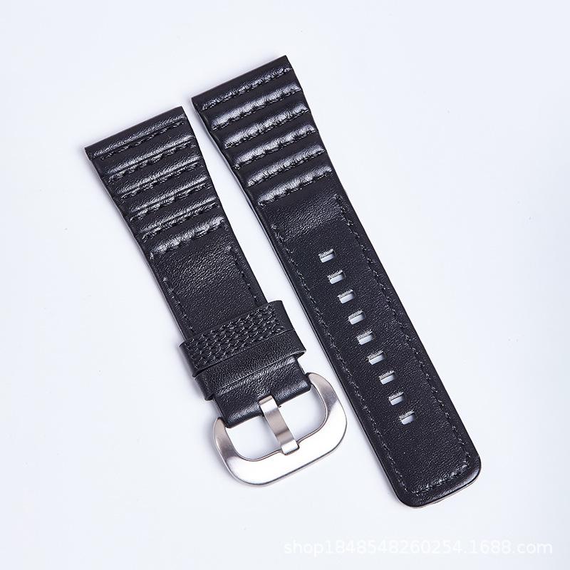 Seven Friday Leather Strap Cow Layer Leather Fits 28Mm Black Color Line High-End Leather Strap