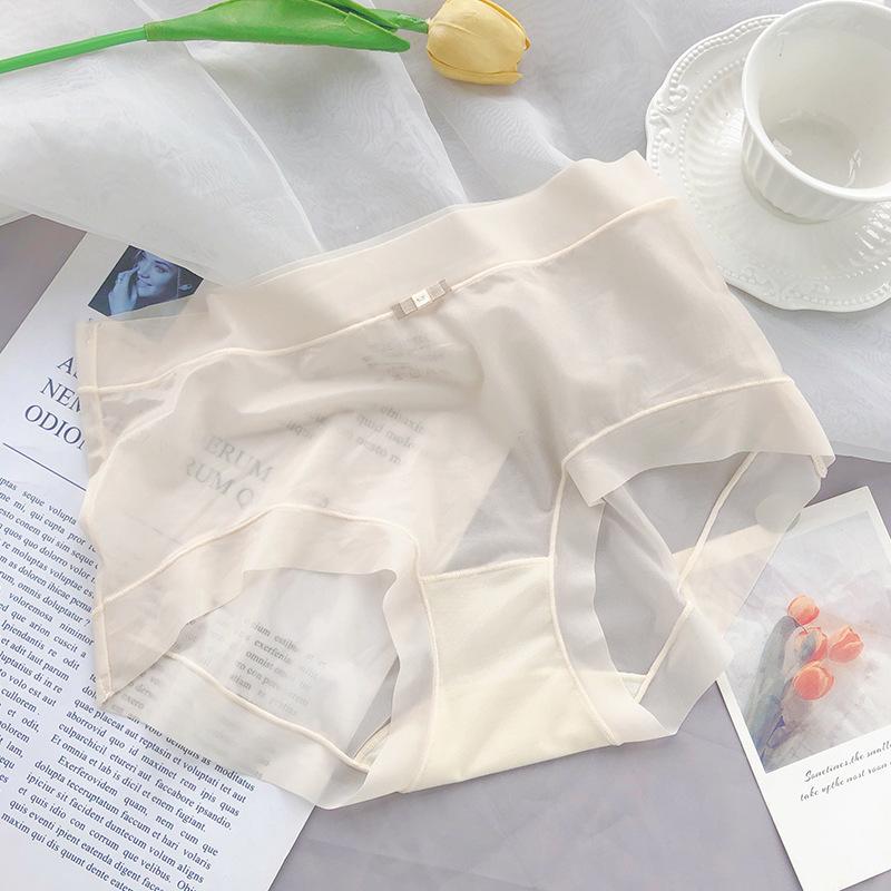 Intimo Estivo alla Moda in Seta Ghiacciata Senza Cuciture Ultra-sottile ad Asciugatura Rapida Taglie Forti Vita Media Cavallo in Cotone Intimo a Triangolo da Donna