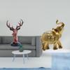 Resin Animal Sculpture Deer Elephant Figurine Decorative Ornament for Home Bedroom Shelf Desk