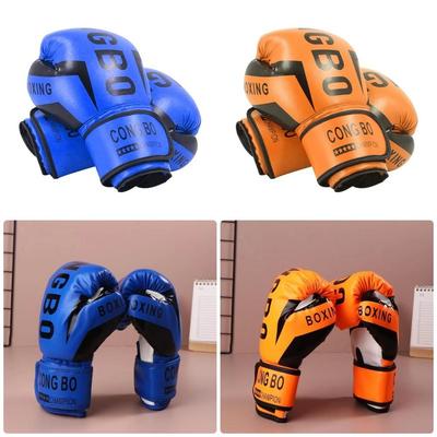 1Pair PU Leather Child Punching Gloves 6oz Training Gloves Durable Kids Boxing Gloves for Children