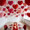 Valentine's Day Heart Paper Pom Poms  Honeycomb Party Decorations For Wedding Proposal  Handmade Craft For DIY Wedding Decor