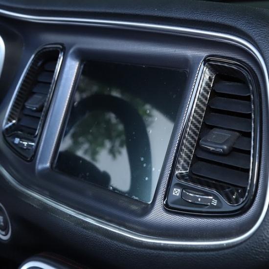Dashboard Air Conditioner Vent Trim Ring For Dodge Challenger 2015+ Carbon Fiber