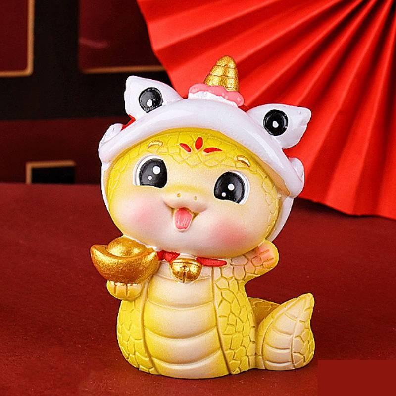 Year The Of Snake Mascot Toy Resin Cake Decoration Doll Room Gifts Decorate