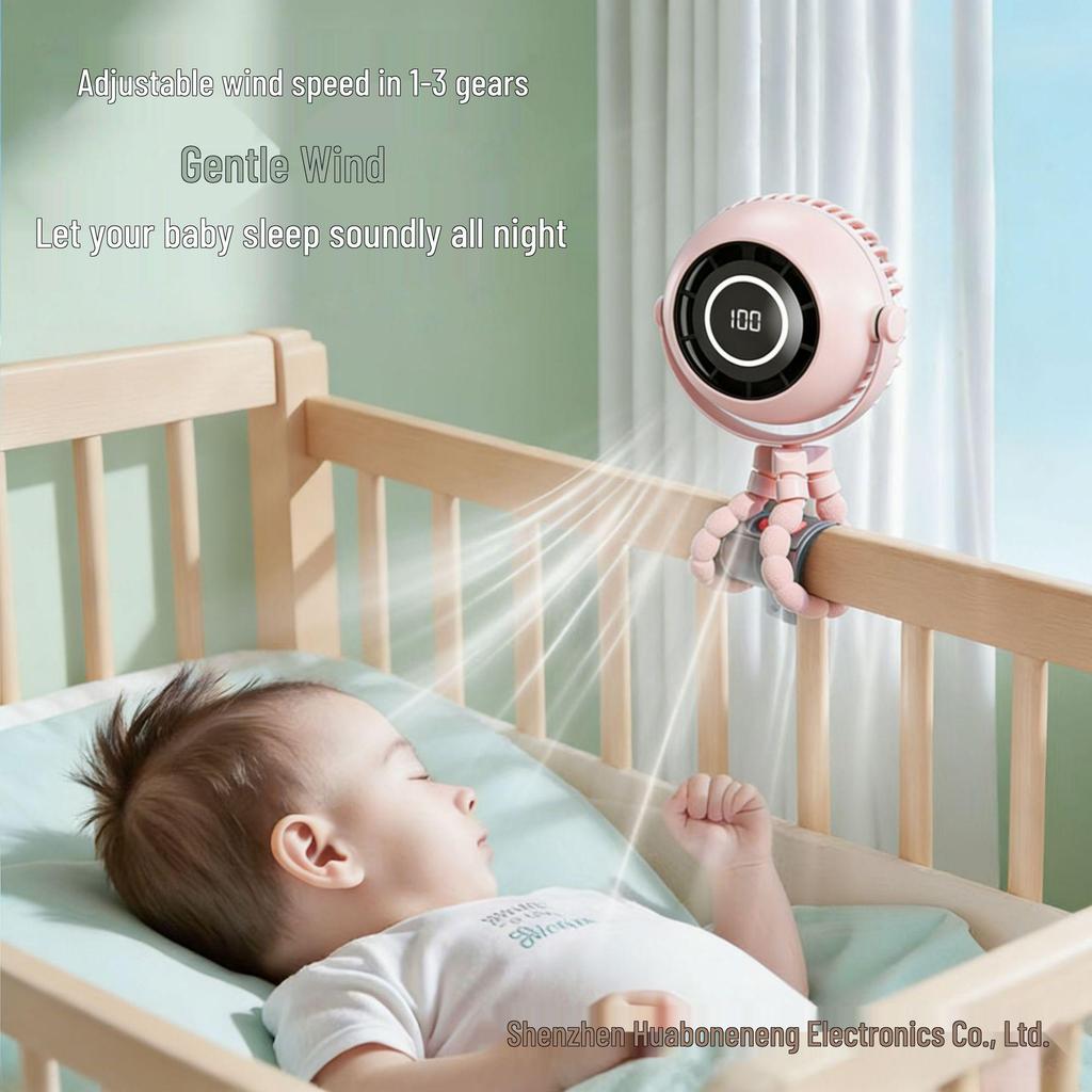 Octopus Handheld Stroller Fan: CPC-Certified, Quiet and Gentle Wind