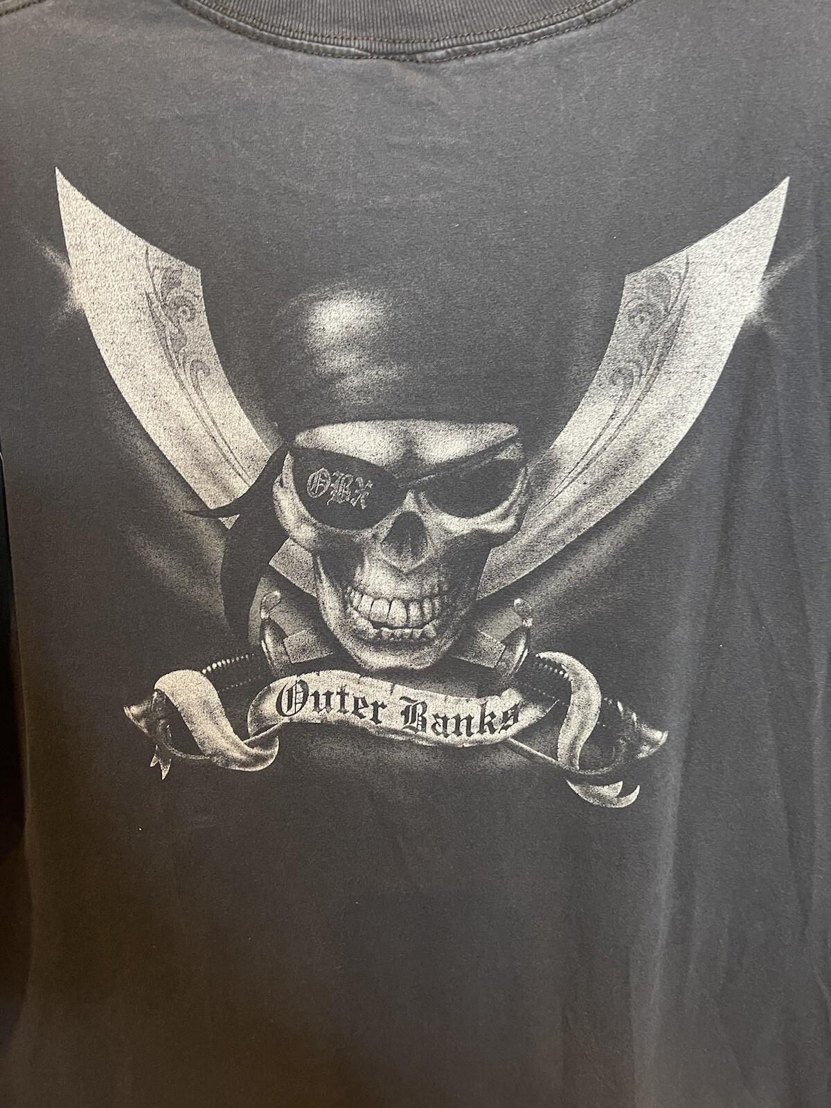 Outer Banks North Carolina OBX Pirate Paradise Unisex T-Shirt Adult Large Black Unisex T-Shirt XXL
