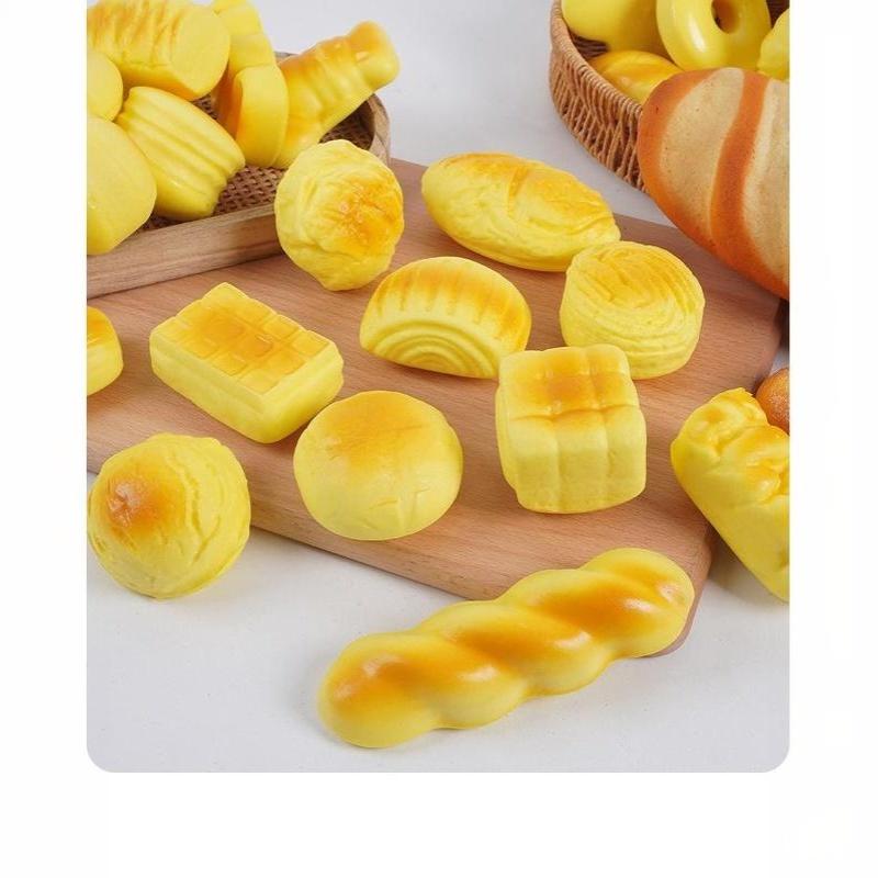 Stretch Squeezing Simulation Bread Squeeze Toy Fake Food Model Simulated Food Breakfast Squeeze Sensory Toys Toast Cake Elastic