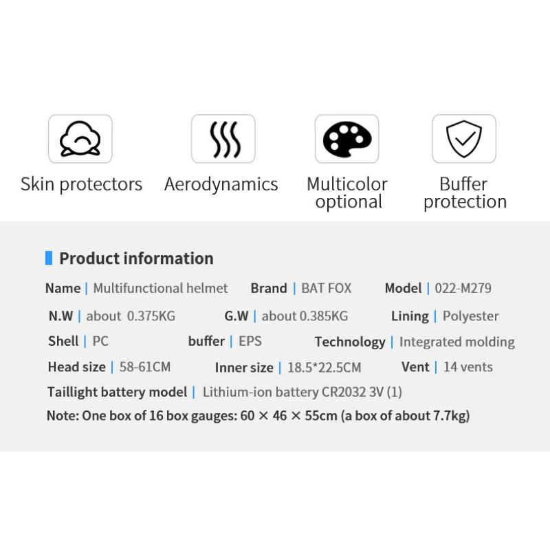 Bicycle Helmet MTB Mountain Bike Integrated Forming Riding Helmet with Warning Light Safety Helmet