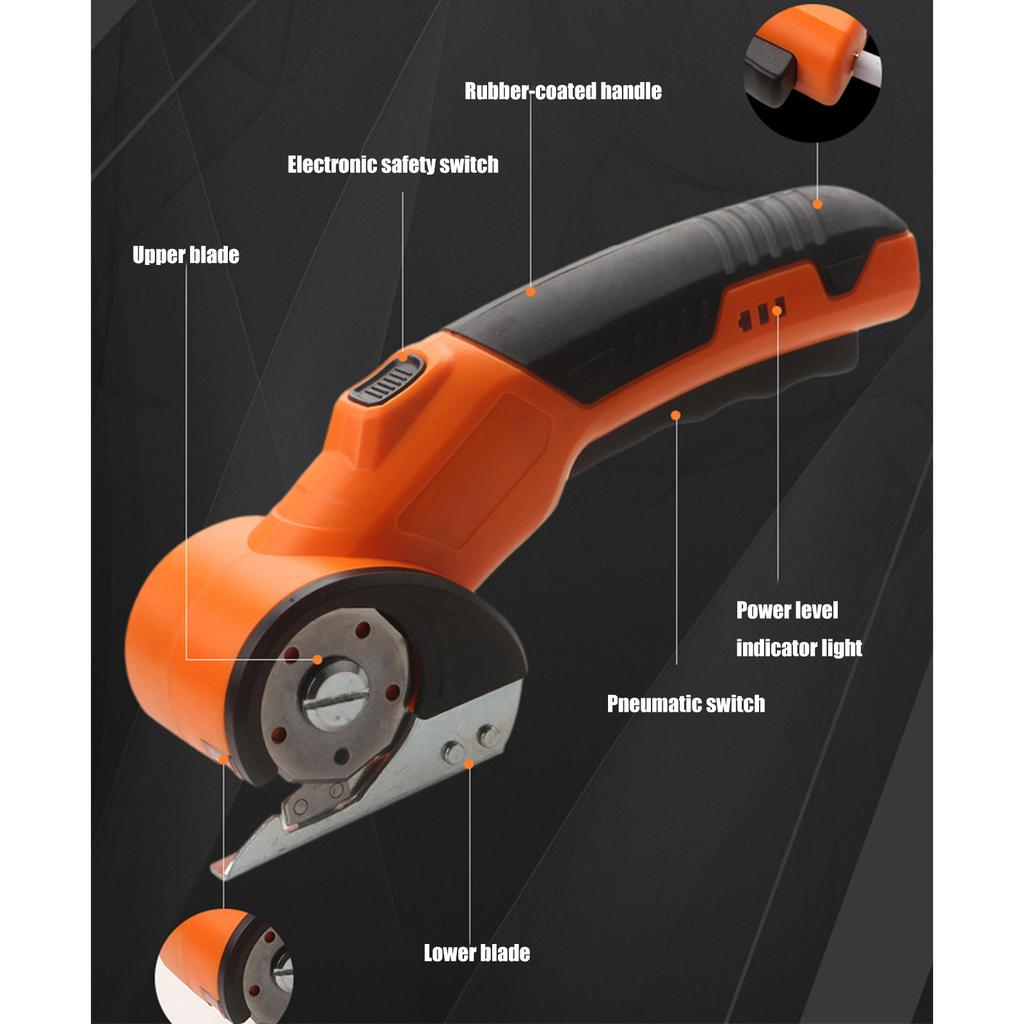 Cordless Electric Fabric Scissors Lithium Powered Cloth Cutting Machine For Fast Textile Trimming With Safety Guard