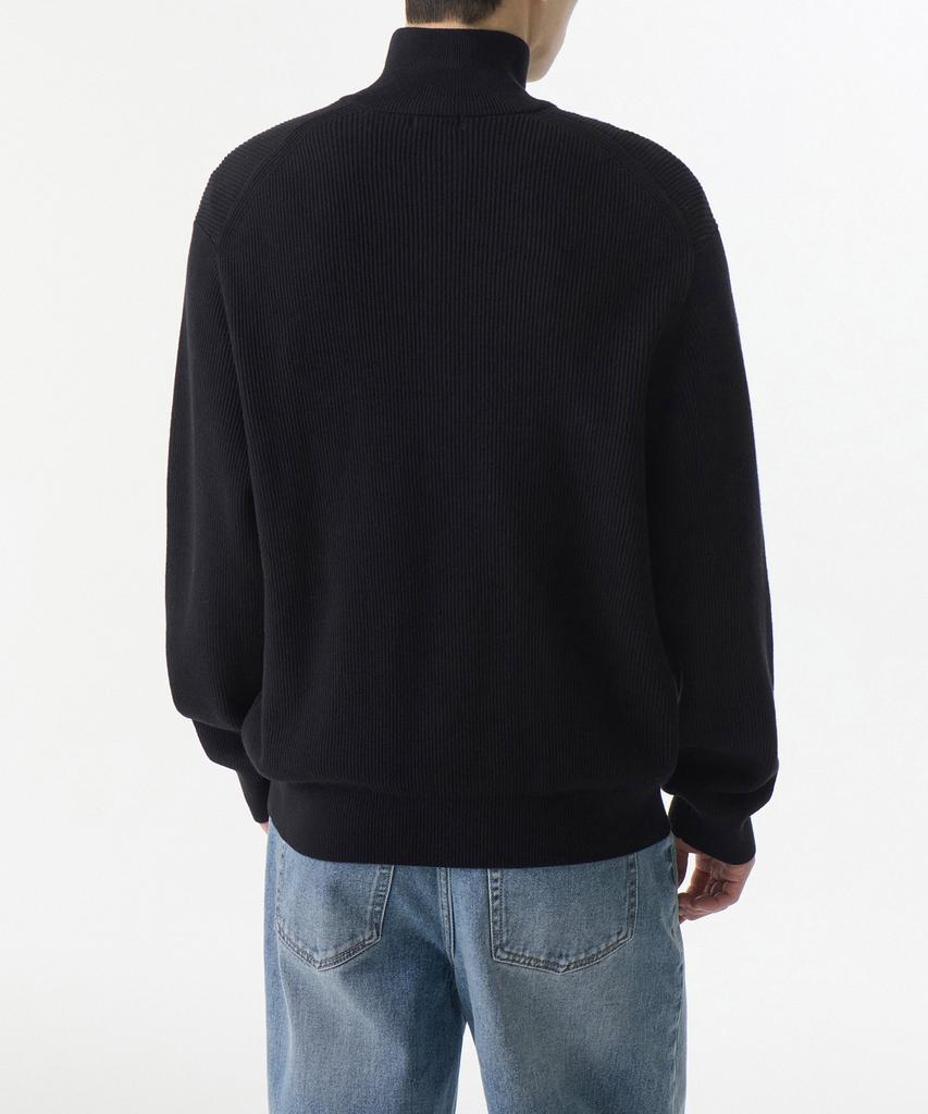 MUSINSA STANDARD Cotton High-Neck Zip-Up [Black]