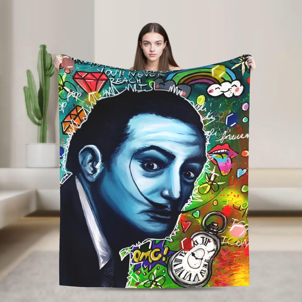 Salvador Dali Spanisches Öl Signiert Mode Decken Surrealistische Szene Fleece Überwurf Mode Decke Schlafzimmer Sofa Dekoration Dünne Tagesdecke Porta