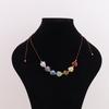 Natural Crystal Necklace Colorful Love Crystal Hand-Woven Necklace Bracelet Peach Heart Pendant N739