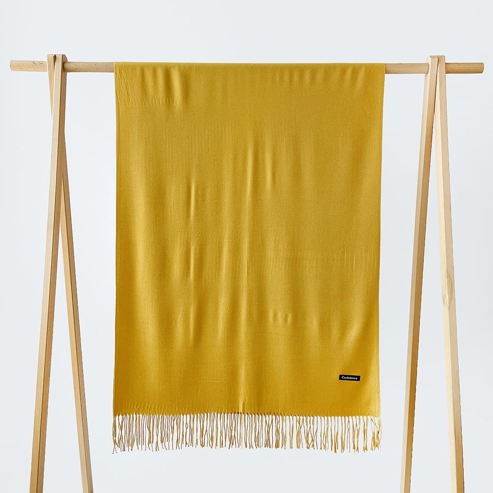 Autumn and winter scarf women's monochrome sheep sticky imitation cashmere scarf warm shawl versatile fringed scarf shawl