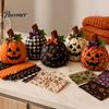 Window Sill Thanksgiving Decorations Fall Quilting Fabric for Patchwork Pumpkins, Square Autumn Precut Quilted Fabric, Vintage Polka Farmhouse