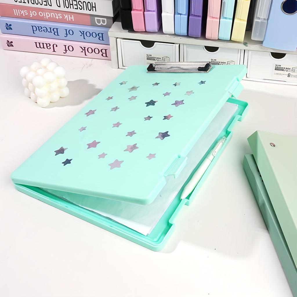 A4 Clipboard Paper Clip Holder Pen Slot Storage Organizer Back To School Stationery Supplies Sketch Art Drawing Painting Board
