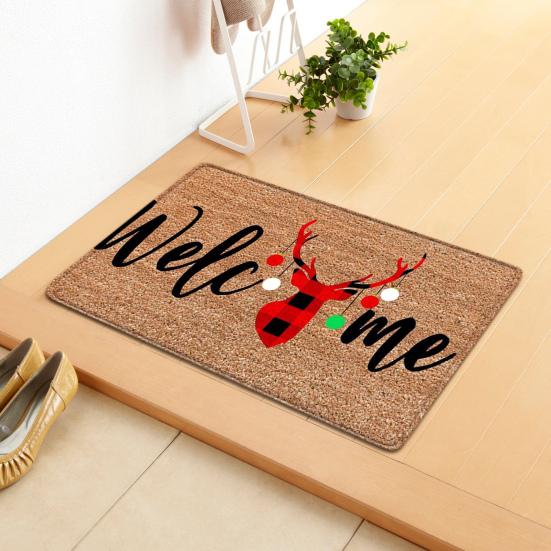 Door Mat Letter Print Water-absorbent Carpet Bedroom Living Room Christmas Welcome Mat Household
