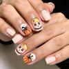 Spooky Matte Halloween Pumpkin Press-On Nails Set - 24 Short Tips for Festive Atmosphere