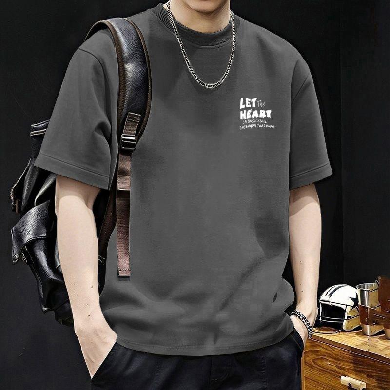 

Summer Fashion Alphabet Print T-shirt Short Sleeve O Neck Couples Casual All Match Men T Shirts 3XL