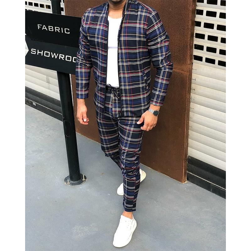 Nytt Gentlemen treningsdrakt sett Jakker sett menn glidelås dress herre mote treningsdress Sportsdress menn sweatshirts Sportsklær Kåpe+bukse