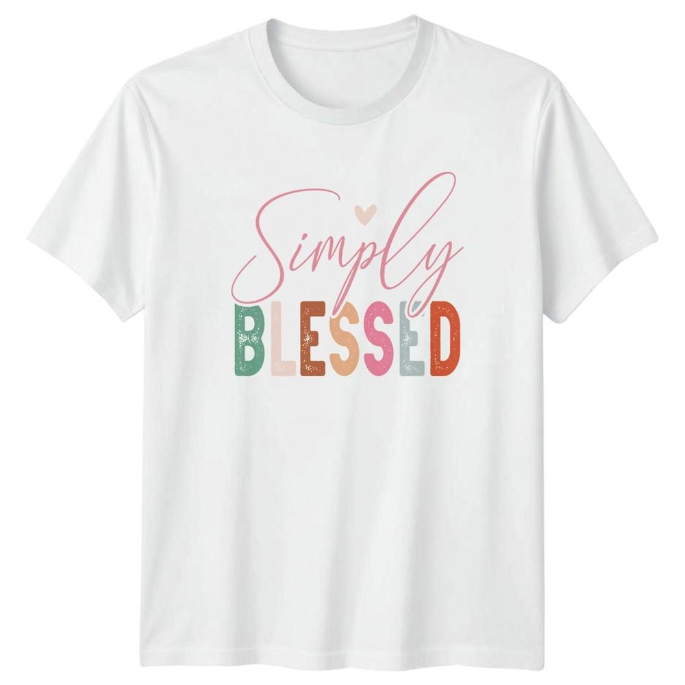 Simply Blessed Unisexs TShirt Boho Inspirational Lifestyle Mothers Day Gift S