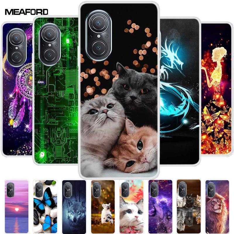For Huawei nova 9 SE Case Nova9 Clear Soft TPU Silicone Cats Back Cover for Huawei Nova 9SE Case Nova9SE Funda Shockproof Coque