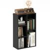 2-Tier Bookshelf with 5 Compartments - Black
